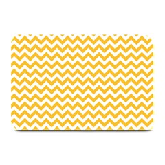 Sunny Yellow & White Zigzag Pattern Plate Mat