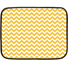 Sunny Yellow & White Zigzag Pattern Double Sided Fleece Blanket (mini)