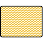 Sunny Yellow & White Zigzag Pattern Fleece Blanket (Large) 80 x60  Blanket Front