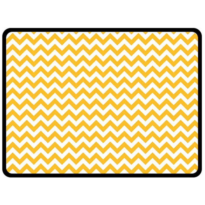 Sunny Yellow & White Zigzag Pattern Fleece Blanket (Large)