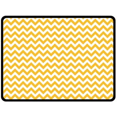 Sunny Yellow & White Zigzag Pattern Double Sided Fleece Blanket (large)