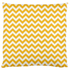 Sunny Yellow & White Zigzag Pattern Large Flano Cushion Case (one Side)