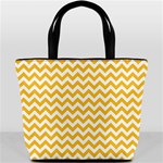 Sunny Yellow & White Zigzag Pattern Bucket Bag Back