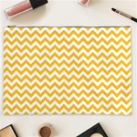 Sunny Yellow & White Zigzag Pattern Cosmetic Bag (XXL) Front