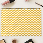 Sunny Yellow & White Zigzag Pattern Cosmetic Bag (XXL) Back