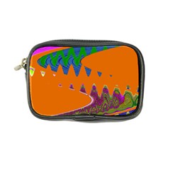 Colorful Wave Orange Abstract Coin Purse by BrightVibesDesign