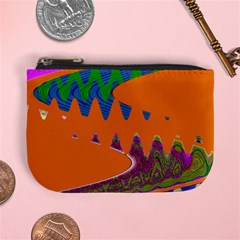 Colorful Wave Orange Abstract Mini Coin Purses by BrightVibesDesign