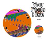 Colorful Wave Orange Abstract Playing Cards 54 (Round)  Front - Spade5