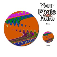 Colorful Wave Orange Abstract Multi-purpose Cards (round)  by BrightVibesDesign