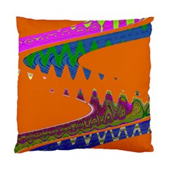 Colorful Wave Orange Abstract Standard Cushion Case (two Sides) by BrightVibesDesign