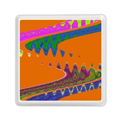 Colorful Wave Orange Abstract Memory Card Reader (square)  by BrightVibesDesign