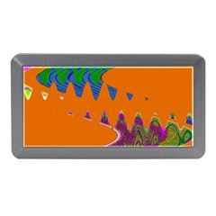 Colorful Wave Orange Abstract Memory Card Reader (mini)