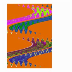 Colorful Wave Orange Abstract Small Garden Flag (two Sides) by BrightVibesDesign