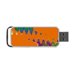 Colorful Wave Orange Abstract Portable USB Flash (Two Sides) Front