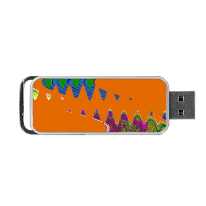 Colorful Wave Orange Abstract Portable USB Flash (Two Sides)