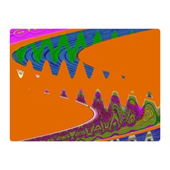 Colorful Wave Orange Abstract Double Sided Flano Blanket (mini) 