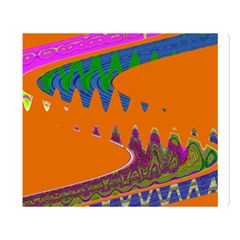 Colorful Wave Orange Abstract Double Sided Flano Blanket (large) 