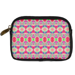 Pretty Pink Shapes Pattern Digital Camera Cases by BrightVibesDesign