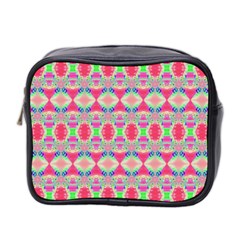 Pretty Pink Shapes Pattern Mini Toiletries Bag 2-side by BrightVibesDesign