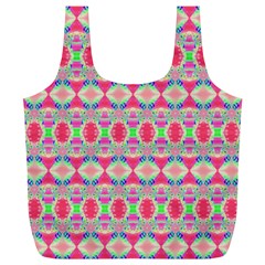 Pretty Pink Shapes Pattern Full Print Recycle Bags (l) 