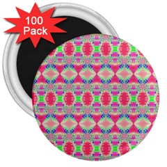 Pretty Pink Shapes Pattern 3  Magnets (100 Pack) by BrightVibesDesign