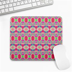 Pretty Pink Shapes Pattern Large Mousepads by BrightVibesDesign