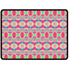 Pretty Pink Shapes Pattern Fleece Blanket (large)  by BrightVibesDesign