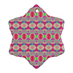 Pretty Pink Shapes Pattern Snowflake Ornament (2-side)