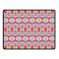 Pretty Pink Shapes Pattern Double Sided Fleece Blanket (small) 