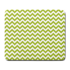 Spring Green & White Zigzag Pattern One Piece Boyleg Swimsuit Large Mousepad