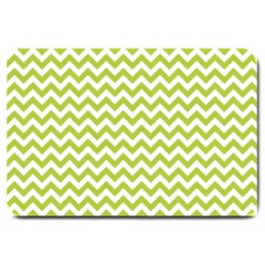 Spring Green & White Zigzag Pattern Large Doormat