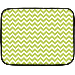 Spring Green & White Zigzag Pattern Double Sided Fleece Blanket (mini)