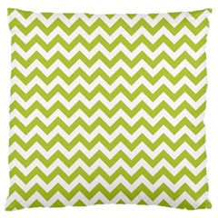 Spring Green & White Zigzag Pattern Large Cushion Case (two Sides)