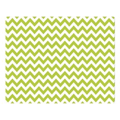 Spring Green & White Zigzag Pattern Double Sided Flano Blanket (large)