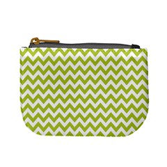 Spring Green & White Zigzag Pattern Mini Coin Purse by Zandiepants