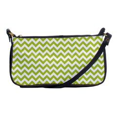 Spring Green & White Zigzag Pattern Shoulder Clutch Bag