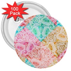 A Rose Is A Rose 3  Buttons (100 Pack)  by hennigdesign