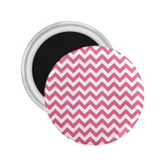 Soft Pink & White Zigzag Pattern 2 25  Magnet by Zandiepants