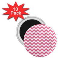 Soft Pink & White Zigzag Pattern 1 75  Magnet (10 Pack)  by Zandiepants