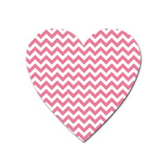 Soft Pink & White Zigzag Pattern Magnet (heart) by Zandiepants