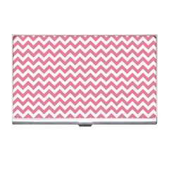 Soft Pink & White Zigzag Pattern Business Card Holder by Zandiepants