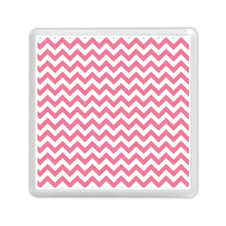 soft pink & White Zigzag Pattern Memory Card Reader (Square)