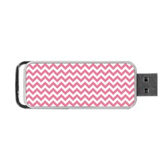 Soft Pink & White Zigzag Pattern Portable Usb Flash (two Sides) by Zandiepants