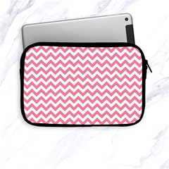 Soft Pink & White Zigzag Pattern Apple Ipad Mini Zipper Case by Zandiepants