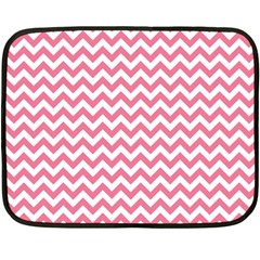 Soft Pink & White Zigzag Pattern Fleece Blanket (mini) by Zandiepants