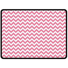 Soft Pink & White Zigzag Pattern Fleece Blanket (large) by Zandiepants