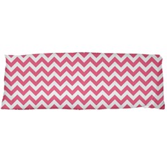 Soft Pink & White Zigzag Pattern Body Pillow Case (dakimakura) by Zandiepants