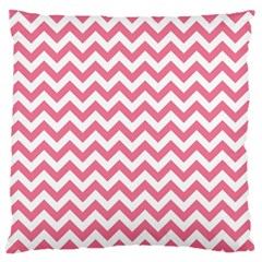 Soft Pink & White Zigzag Pattern Large Cushion Case (two Sides) by Zandiepants