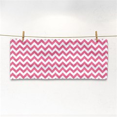 Soft Pink & White Zigzag Pattern Hand Towel by Zandiepants