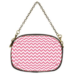 Soft Pink & White Zigzag Pattern Chain Purse (two Sides) by Zandiepants